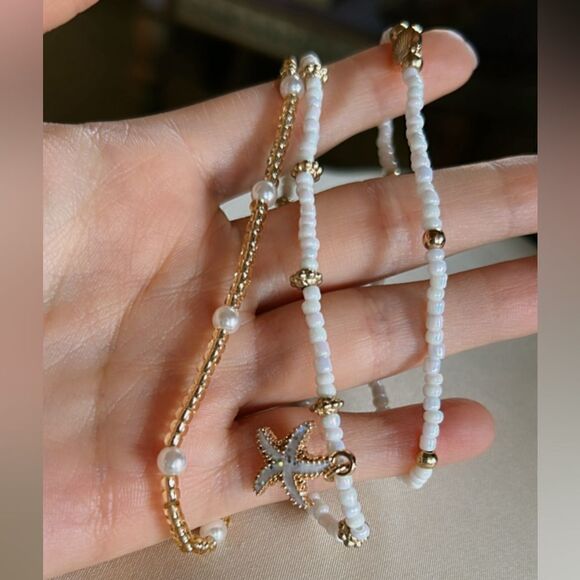 beaded boho anklet A562 - Picture 4 of 4